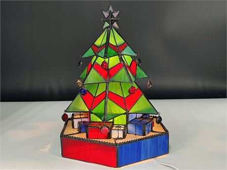 STAINED GLASS CHRISTMAS TREE LIGHT 11” (WORKING)