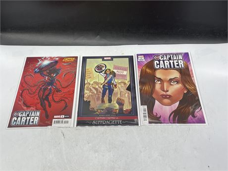 3 CAPTAIN CARTER #1 VARIANT COVERS