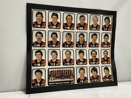 1983/84 CANUCKS PLAYS POSTER (24”x21”)