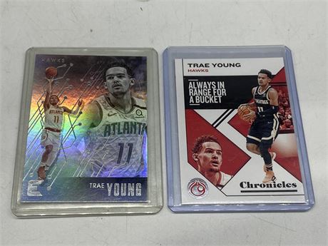 (2) TRAE YOUNG 2019/20 PANINI CHRONICLES ESSENTIALS CARDS