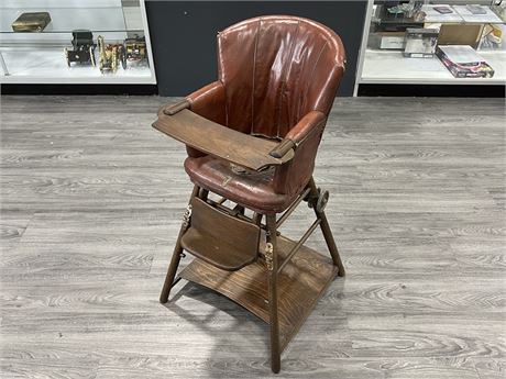 ANTIQUE 1930s HIGH CHAIR, POTTY & STROLLER
