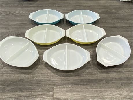 7 PYREX DIVIDED DISHES