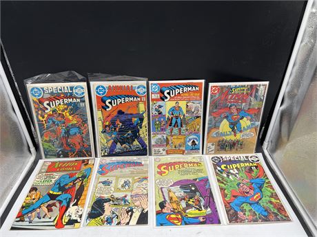 8 SUPERMAN COMICS