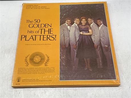 THE PLATTERS! - THE 50 GOLDEN HITS OF THE PLATTERS! 4 LP BOX SET - EXCELLENT (E)
