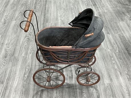 VINTAGE BABY CARRIAGE (29” tall)