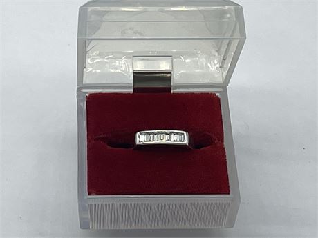 STERLING SILVER RING WITH 7 CHANNEL SET CUBIC ZIRCONIAS