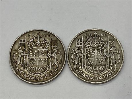 1940 + 1941 50 CENT COINS