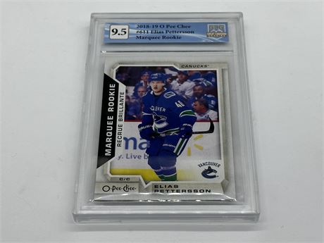 GCG 9.5 ELIAS PETTERSSON 2018-19 OPC MARQUEE ROOKIE CARD