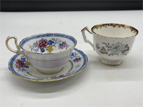 VINTAGE “AYNSLEY” TEA CUP AND SAUCER B424 R AND TEA CUP 28