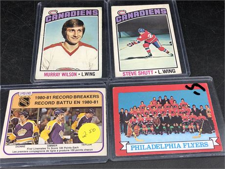 4 MISC 1970/1980s NHL CARDS