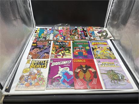30 ASSORTED COMICS MOSTLY DC INCL: DRAGONFLY, TRANSFORMERS, SIMPSONS, ETC