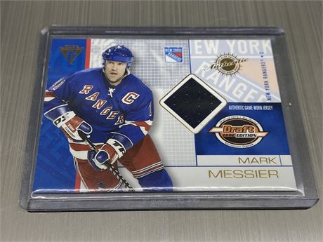 2002 PACIFIC DRAFT EDITION MARK MESSIER JERSEY CARD