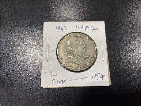 1963 USA HALF DOLLAR SILVER COIN