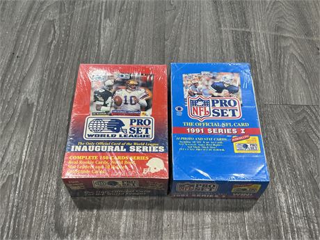 2 SEALED 1991 SERIES 1 NFL PRO SET WAX BOX / SERIES SET BOX
