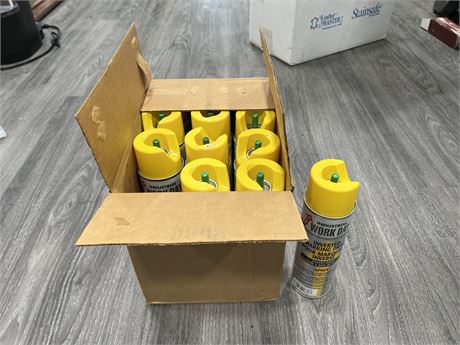 12 NEW CANS OF YELLOW TRAFFIC LANE PAINT
