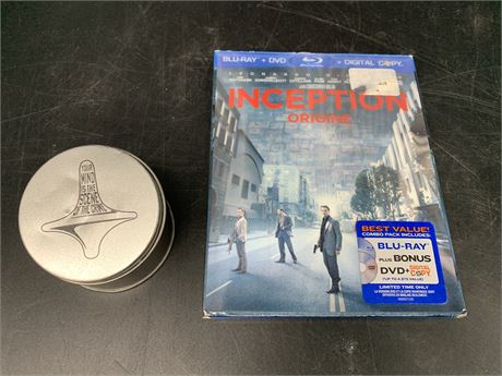 INCEPTION BLU-RAY W/TOTEM SPINNING TOP