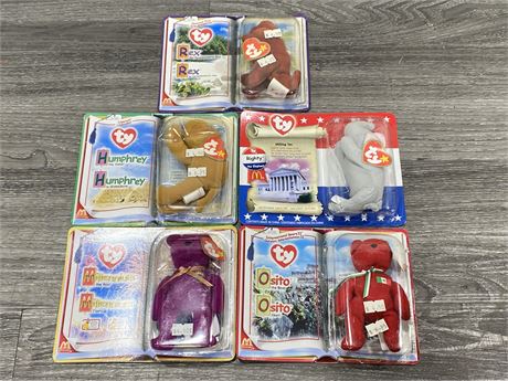 LOT OF 5 MCDONALD’S NEW BEANIE BABIES IN PACKAGES