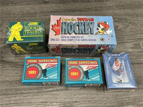 5 SEALED / NEW NHL CARD SETS