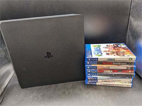 PS4 SLIM CONSOLE & GAMES - TESTED & WORKING