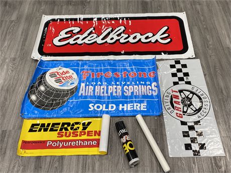 LOT OF RACING BANNERS / POSTERS