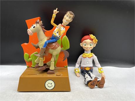 VINTAGE DISNEY TOY STORY BANK AND BOPEEP FIGURE