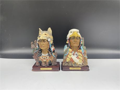 2 FIRST NATIONS SCULPTURES ADELINE COLLECTION