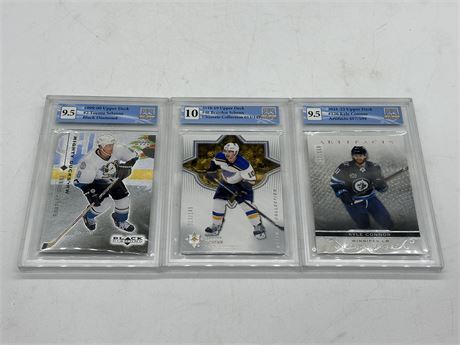 3 GCG GRADED NHL CARDS (2 NUMBERED)