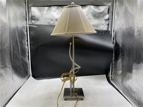 ANTHONY CO CHROME TABLE LAMP WITH SHADE (27”)