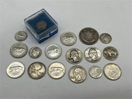 LOT OF VINTAGE SILVER COINS