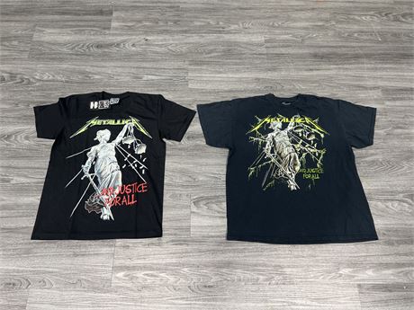 2 METALLICA - AND JUSTICE FOR ALL T SHIRTS - SIZE M / XL