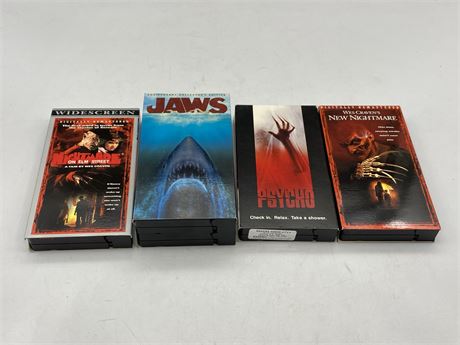 4 VINTAGE HORROR VHS MOVIES (Excellent condition)