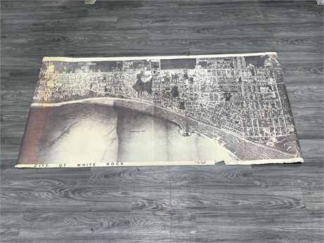 VINTAGE PHOTOGRAPH 1974 MAP OF WHITE ROCK - 43”x84”