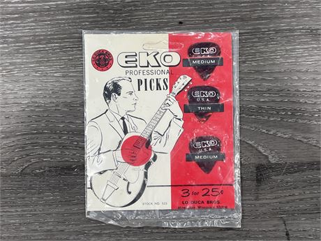 RARE EKO PROFESSIONAL GUITAR PICKS SEALED 1950’s