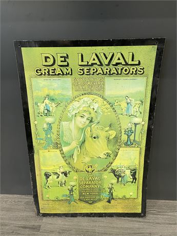 VINTAGE DE LAVAL CREAM SEPARATORS SIGN 33”x22”