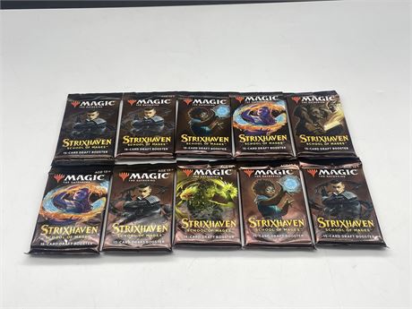 10 SEALED MAGIC THE GATHERING - STRIXHAVEN SCHOOL OF MAGES BOOSTER PACKS