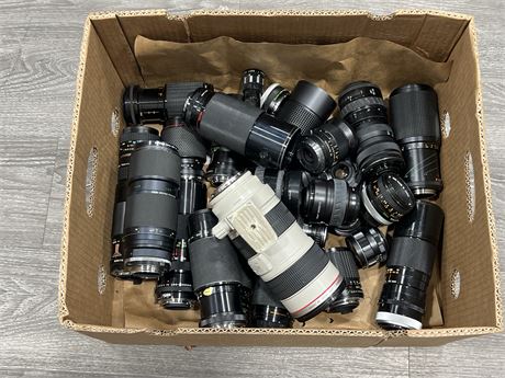 BOX OF CAMERA LENS - AS IS