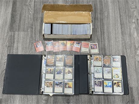 LARGE LOT OF MAGIC THE GATHERING CARDS - 2 BINDERS & 1 LONG BOX