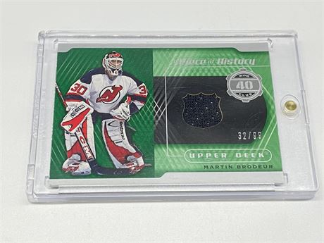 LIMITED EDITION BRODEUR GAME USED JERSEY CARD (2020)