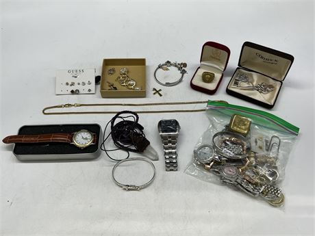 LOT OF MISC JEWELRY - INCLUDES SOME STERLING - NO GOLD CONTENTS