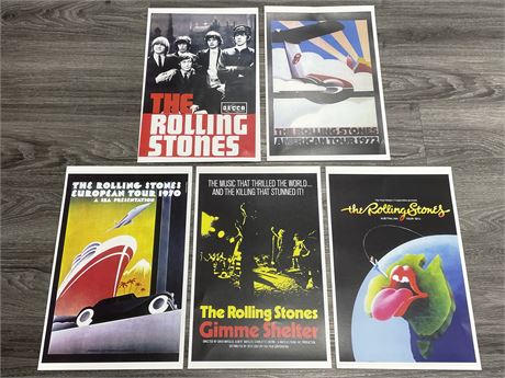 5 ‘ROLLING STONES’ POSTERS (17”x11”)