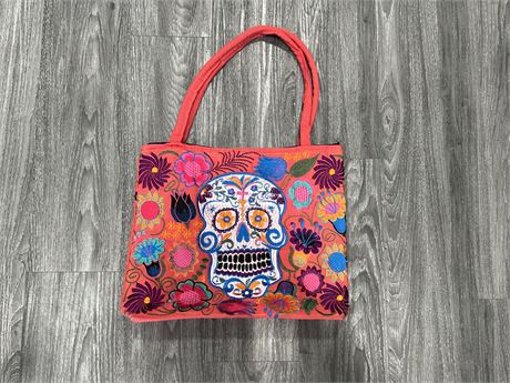 1970’s MEXICAN BEACH BAG EMBROIDERED