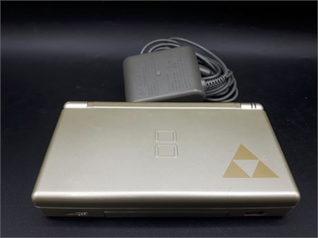 LIMITED EDITION GOLD ZELDA DS LITE - WORKS - SCREEN HAS LINES - NEEDS REPAIRS