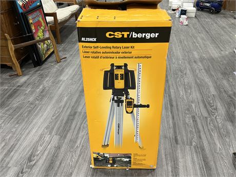 NEW OPEN BOX CST / BERGER RL25HCK EXTERIOR SELF-LEVELING ROTARY LASER KIT