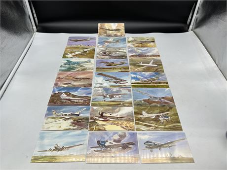 22 VINTAGE AERONAUTICAL POST CARDS