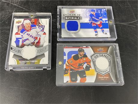 3 NHL JERSEY CARDS
