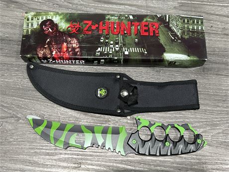 NEW ZOMBIE HUNTER HUNTING KNIFE W/ SHEATH - 13” LONG