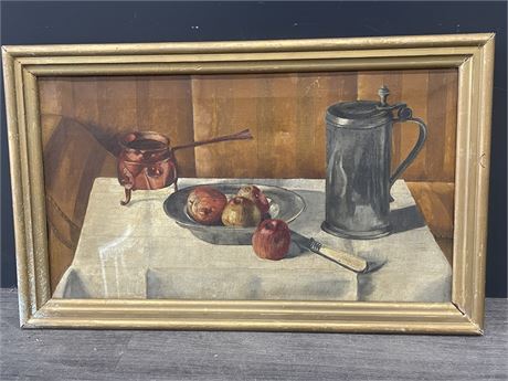 EARLY 1900’S AMERICAN STILL LIFE PAINTING ON CANVAS (26”x16”)