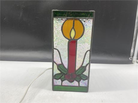 STAINED GLASS CHRISTMAS CANDLE LAMP 8”
