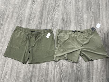 (2 NEW WITH TAGS) NORDSTROM SLIM FIT GREEN MENS SHORTS SIZE XXL