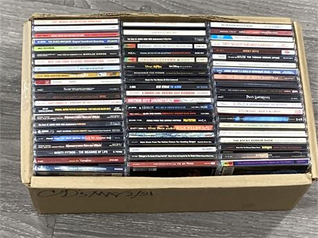 BOX OF OVER 60 SOUNDTRACK CDS - ALL GOOD TITLES